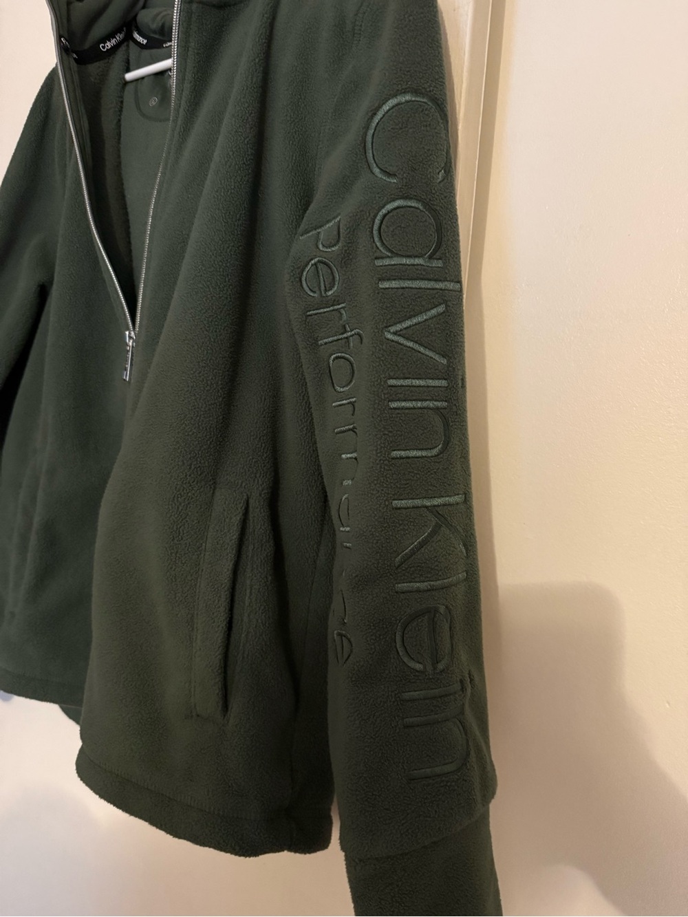 Calvin Klein Olive Green Performance Fleece Jacket